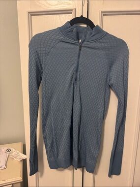 lululemon athletica Dusty Blue Quilted Half-Zip Pullover